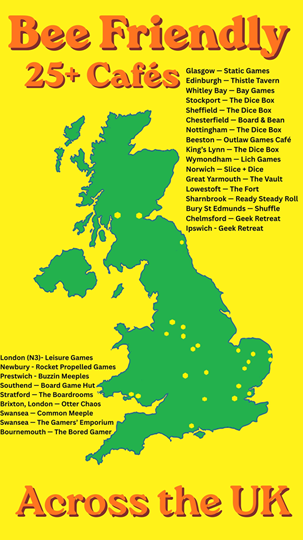 Show the Bee Friendly UK café map